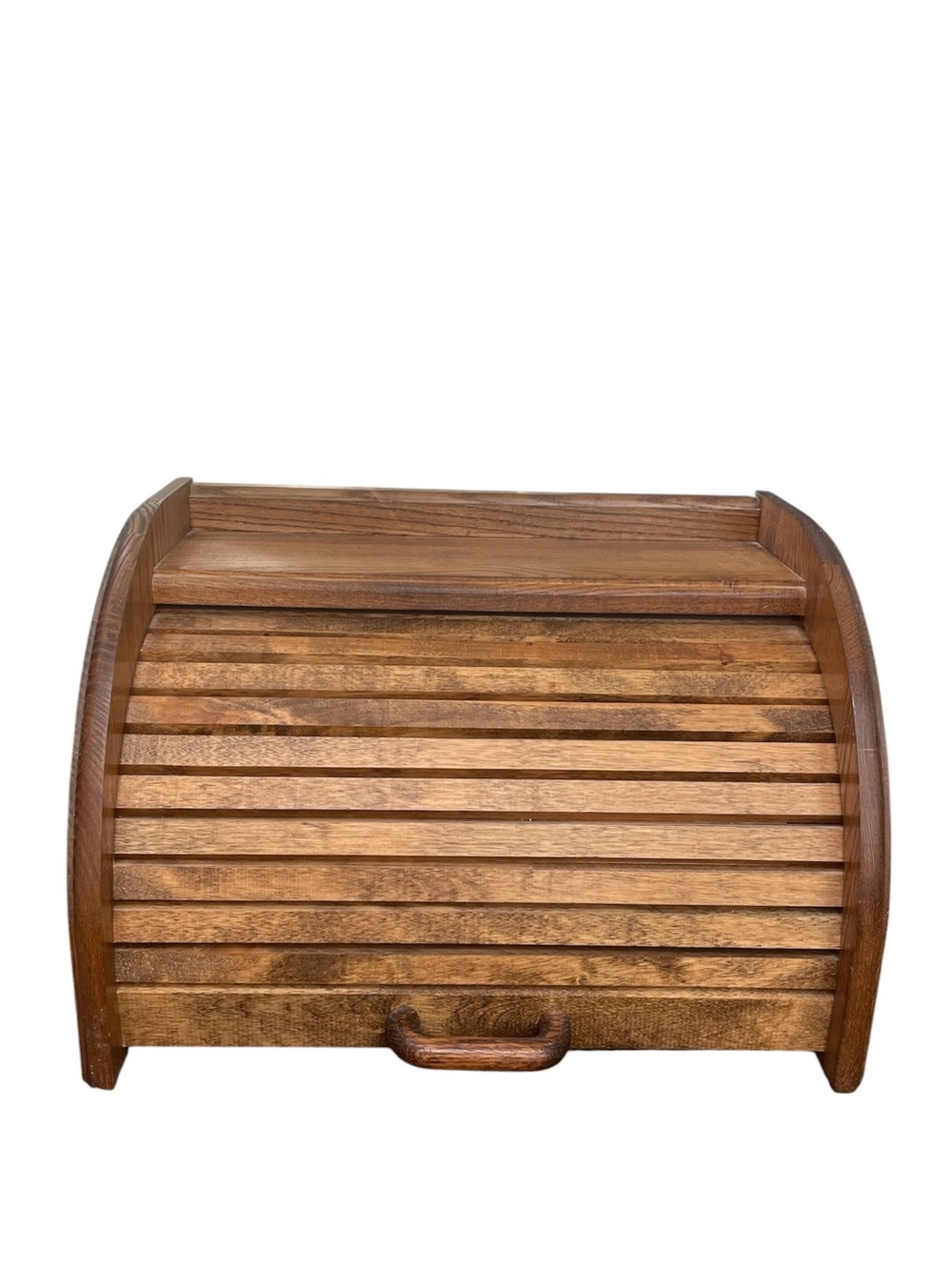 Cornwall Vintage Handcrafted Wooden Roll-Top Bread Box Brown